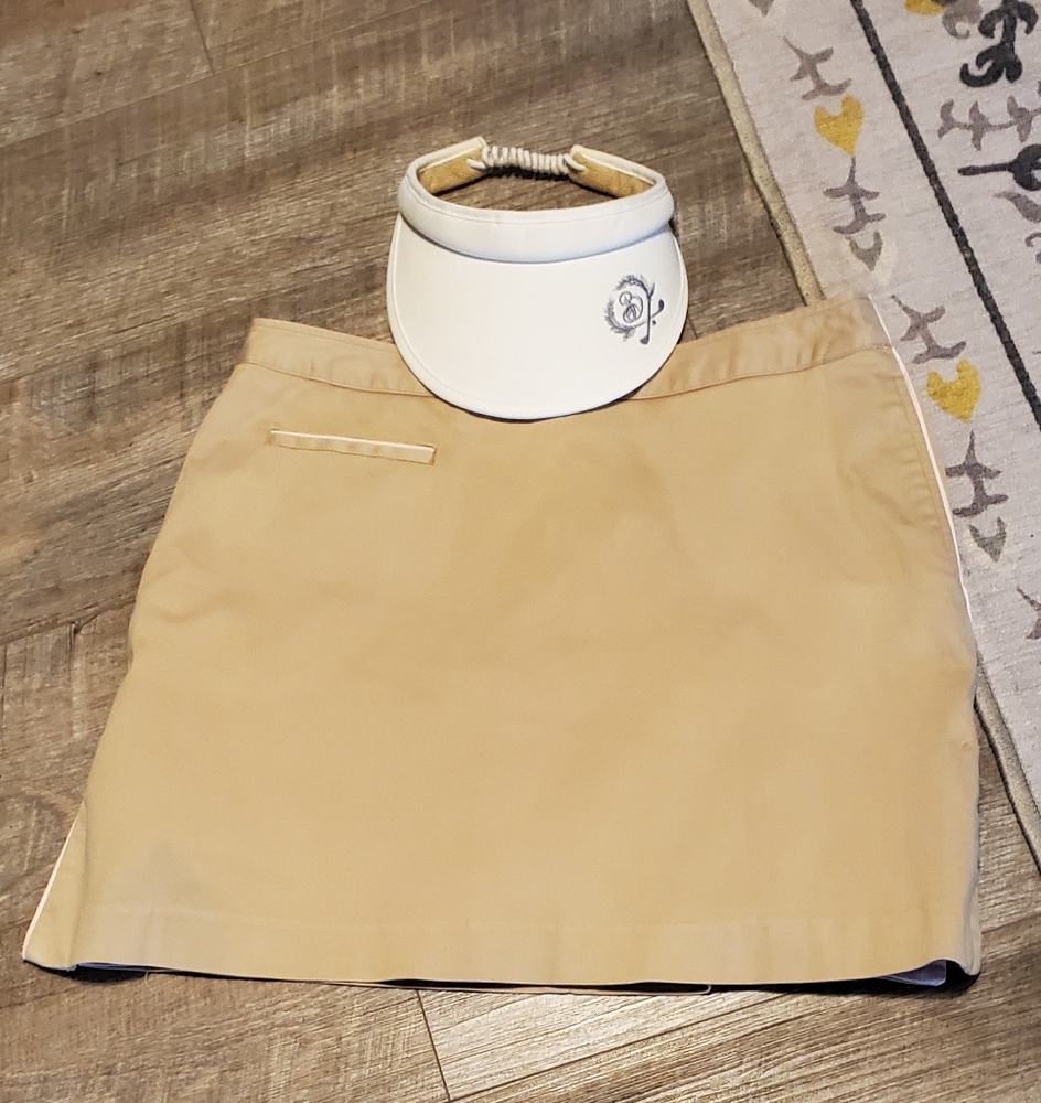 Sport Haley Tan A-Line Mini Skirt Casual Resort Wear Size 10 - Picture 2 of 9